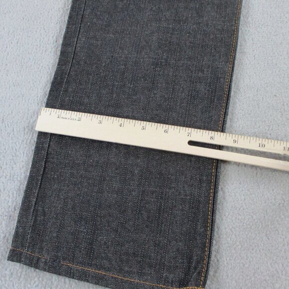 RMC Wave Jeans Mens 30 Tall 35" Inseam Black Embroidered Logo Flower Red Monkey - Picture 11 of 13